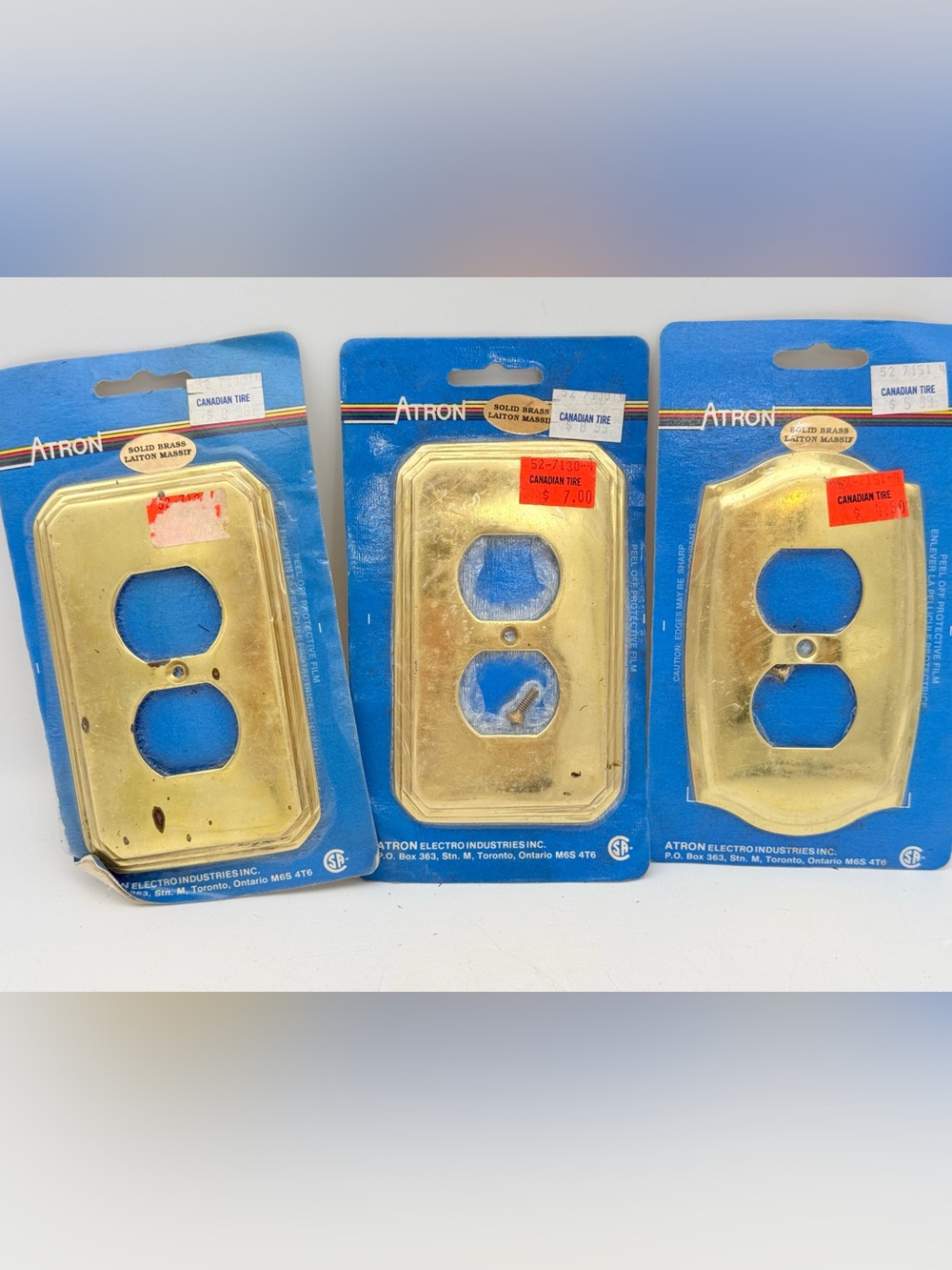 Brass Outlet Wall Plate Cover - Gold - home decor - set of 3
